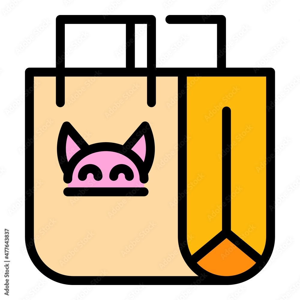 Poster cat device icon. outline cat device vector icon color flat isolated