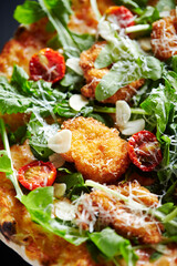 pizza with vegetables and cheese