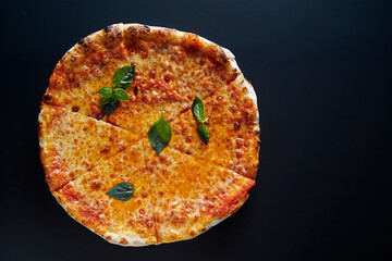 pizza with sauce and cheese