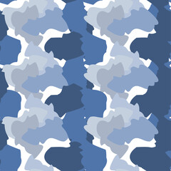 Naklejka premium Camouflage seamless pattern. Irregular shapes endless wallpaper. Abstract animal print.