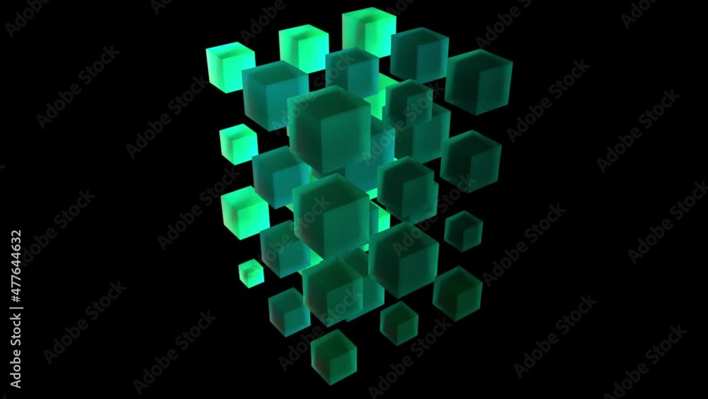 Aufkleber semitransparent squares with matte 3d render and soft lighting. mosaic and geometric simple crystals