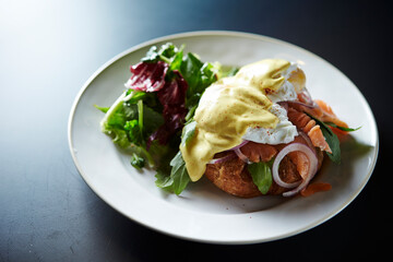 Fresh Salmon Vegetable Salad with Cream Sauce