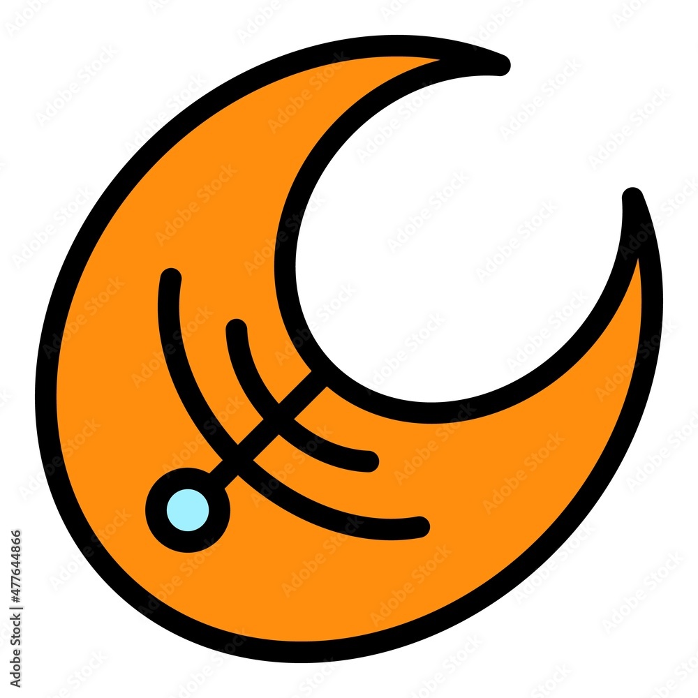 Poster sliced fish icon. outline sliced fish vector icon color flat isolated