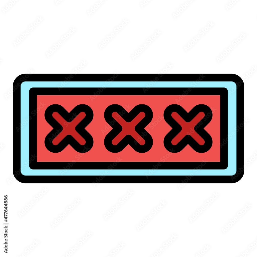 Poster incorrect password icon. outline incorrect password vector icon color flat isolated