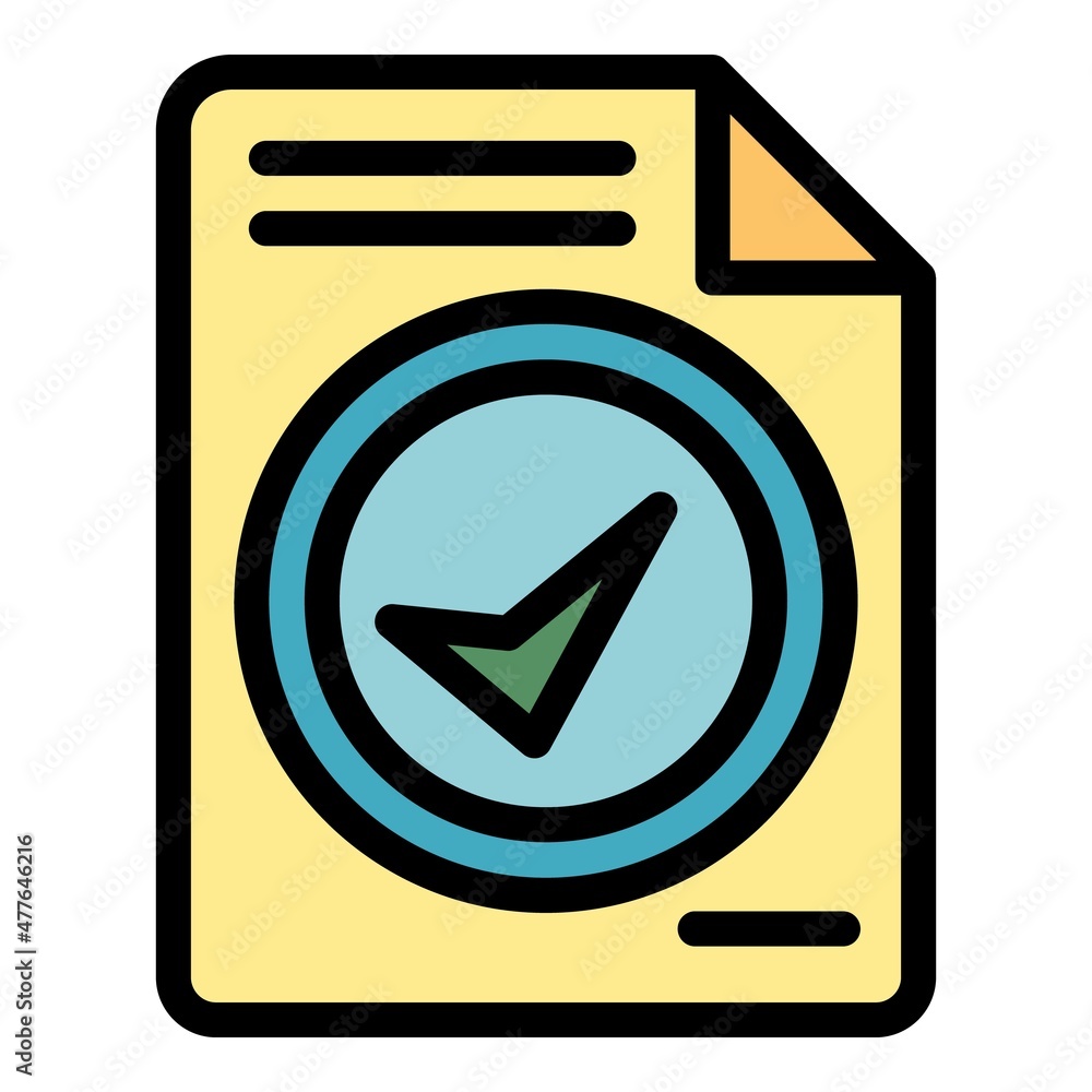 Aufkleber done contract icon. outline done contract vector icon color flat isolated