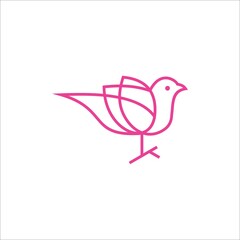 Flower Bird Logo Design Vector
