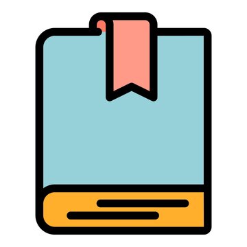 Favorite bookmark icon. Outline favorite bookmark vector icon color flat isolated