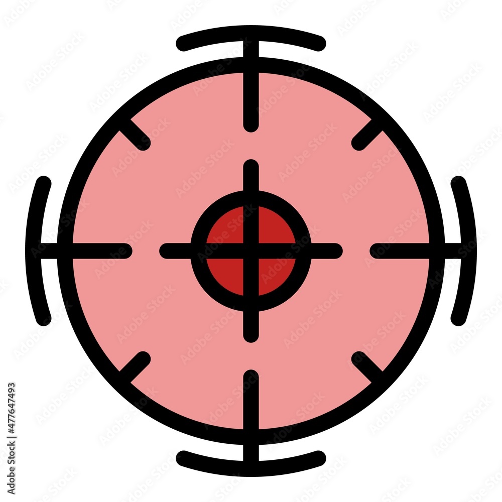 Poster focus point icon. outline focus point vector icon color flat isolated