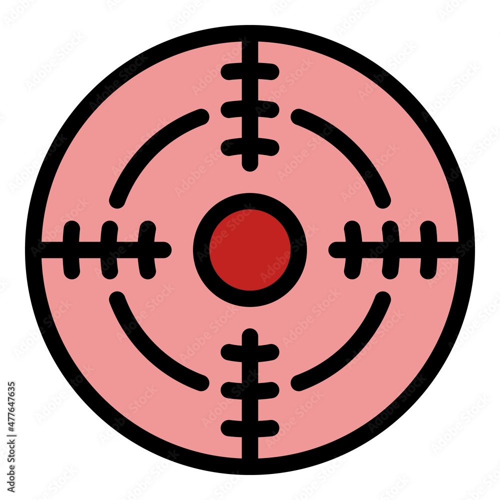 Poster focus objective icon. outline focus objective vector icon color flat isolated