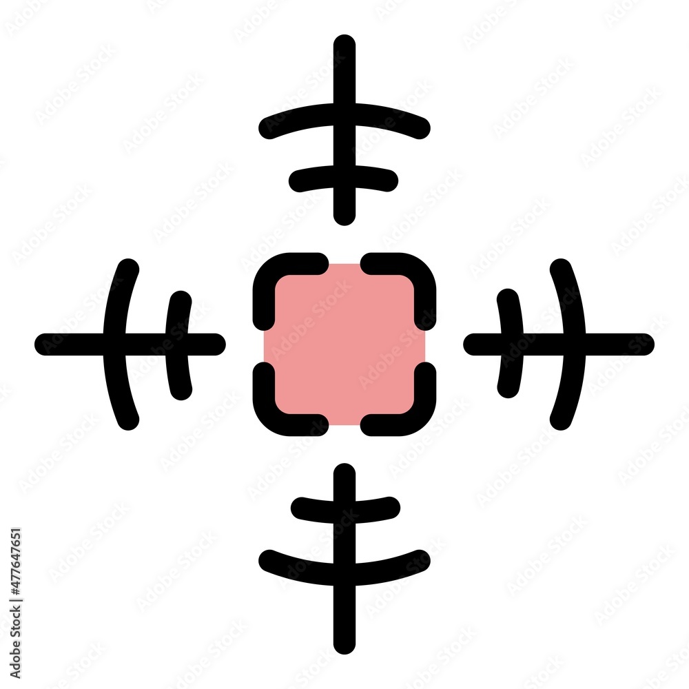 Poster user focus icon. outline user focus vector icon color flat isolated
