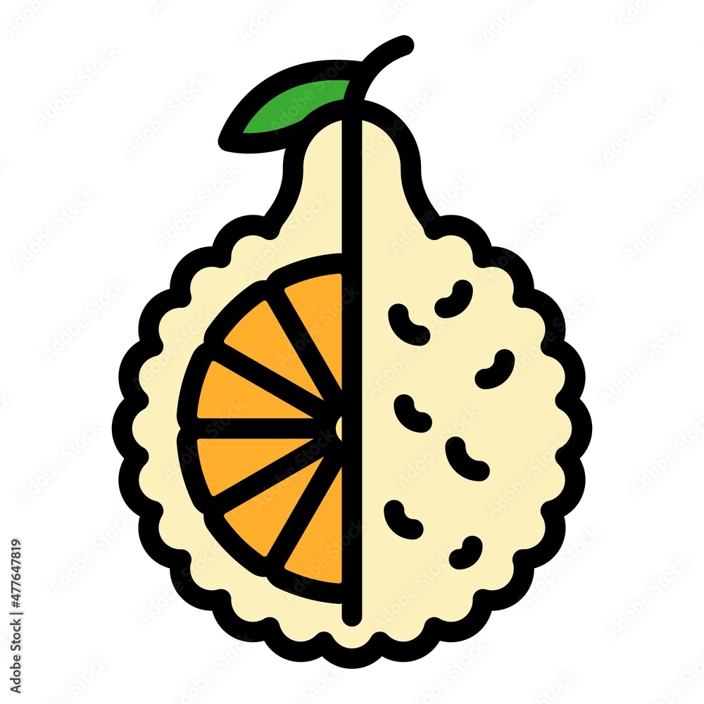 Poster Aroma bergamot icon. Outline aroma bergamot vector icon color flat isolated - Posters