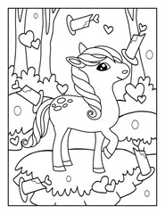 Fototapeta na wymiar Valentine's Day coloring page for children. Valentines Day coloring pages for kids. Valentines coloring pages for kids.