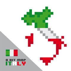 ITALY MAP 8 bit - Vector Fully Editable