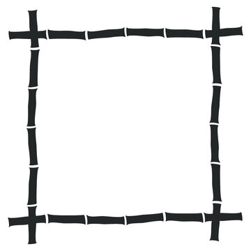 Bamboo square frame isolated. Vector.