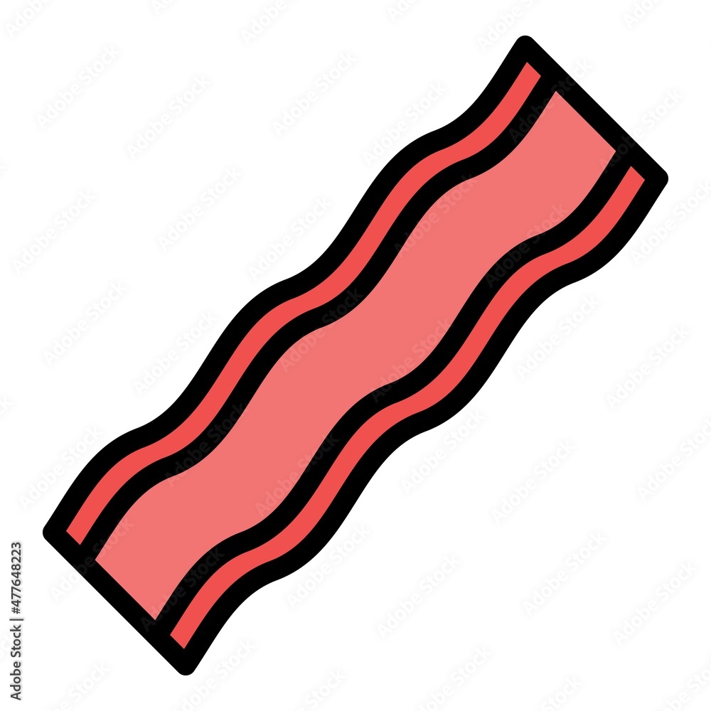Aufkleber bacon pork icon. outline bacon pork vector icon color flat isolated