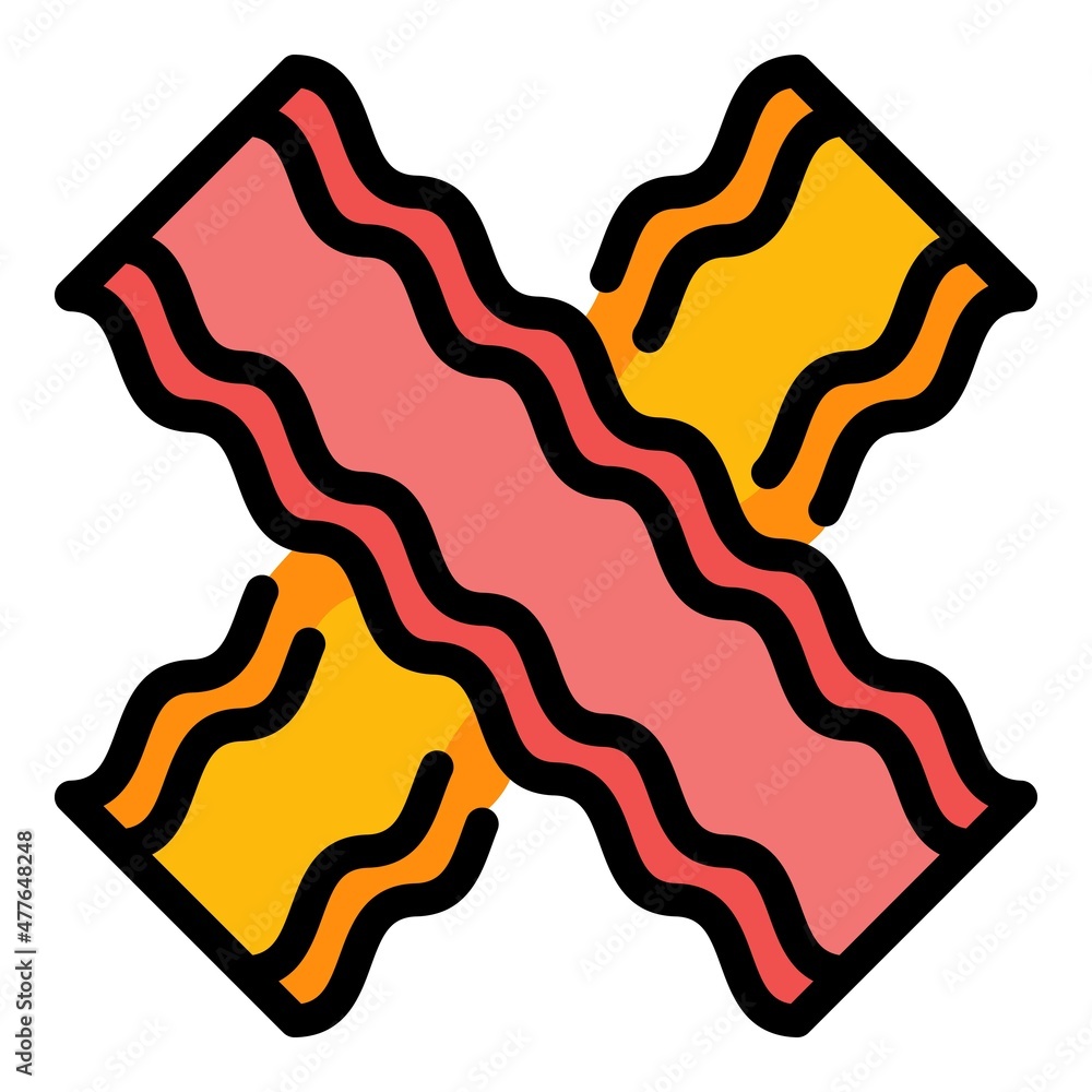 Poster bacon brisket icon. outline bacon brisket vector icon color flat isolated