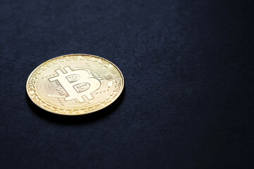 Golden bitcoin coin
