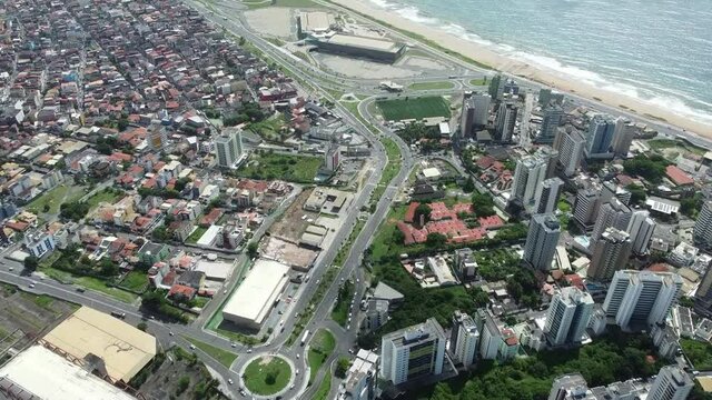 salvador, bahia, brazil - december 28, 2021: aerial view of houses between Boca do Rio and Armacao neighborhoods in the city of Salvador.