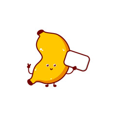 Cute funny banana character. Vector hand drawn cartoon mascot character illustration icon. Isolated on white background