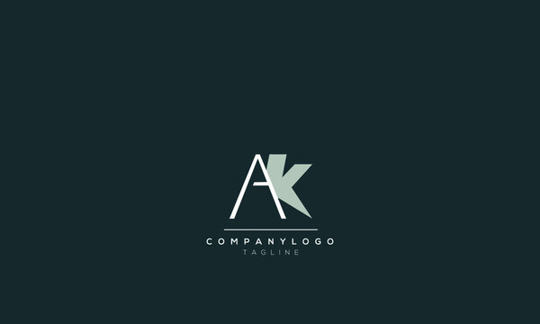 Alphabet letters Initials Monogram logo AK, AK INITIAL, AK 