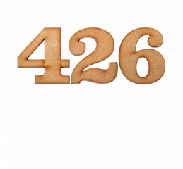 Number 426 - Piece of wood isolated on white background