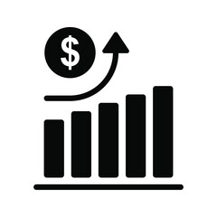 increase money growth icon. Vector illustration.