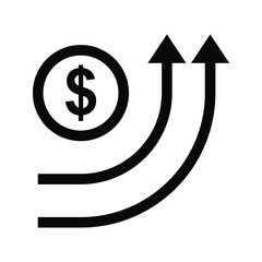 increase money growth icon. Vector illustration.
