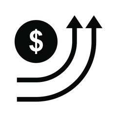 increase money growth icon. Vector illustration.