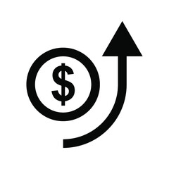 increase money growth icon. Vector illustration.