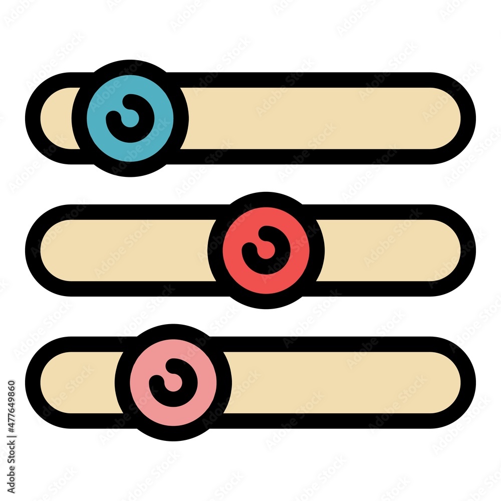 Poster control buttons icon. outline control buttons vector icon color flat isolated