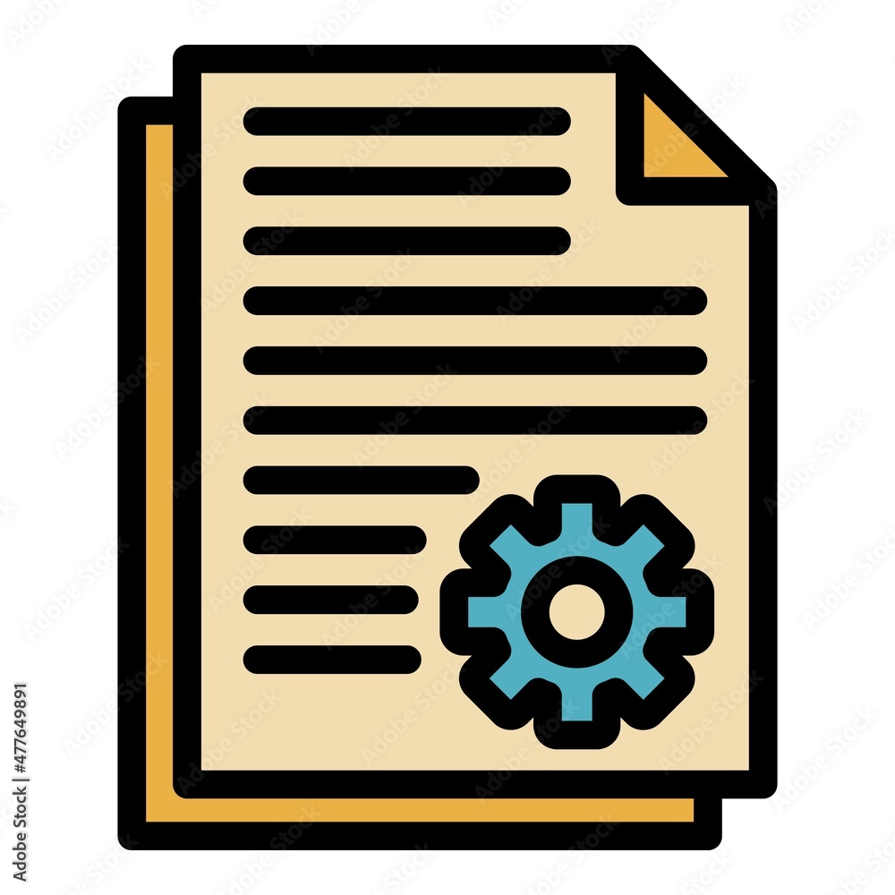 Poster control document icon. outline control document vector icon color flat isolated