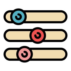 Control buttons icon. Outline control buttons vector icon color flat isolated