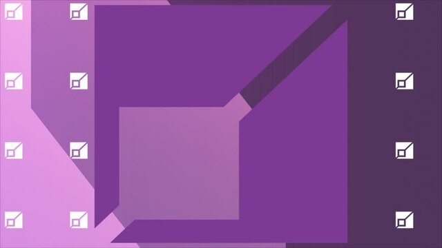 graphic design of square art on abstract purple background