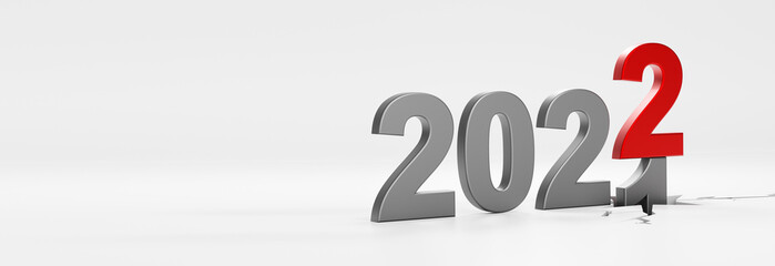 Happy New Year Background. Start to 2022. 3D illustration