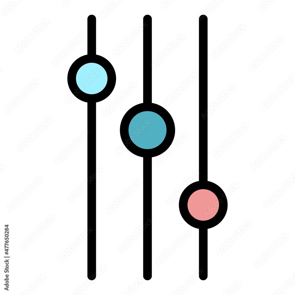 Poster round control buttons icon. outline round control buttons vector icon color flat isolated