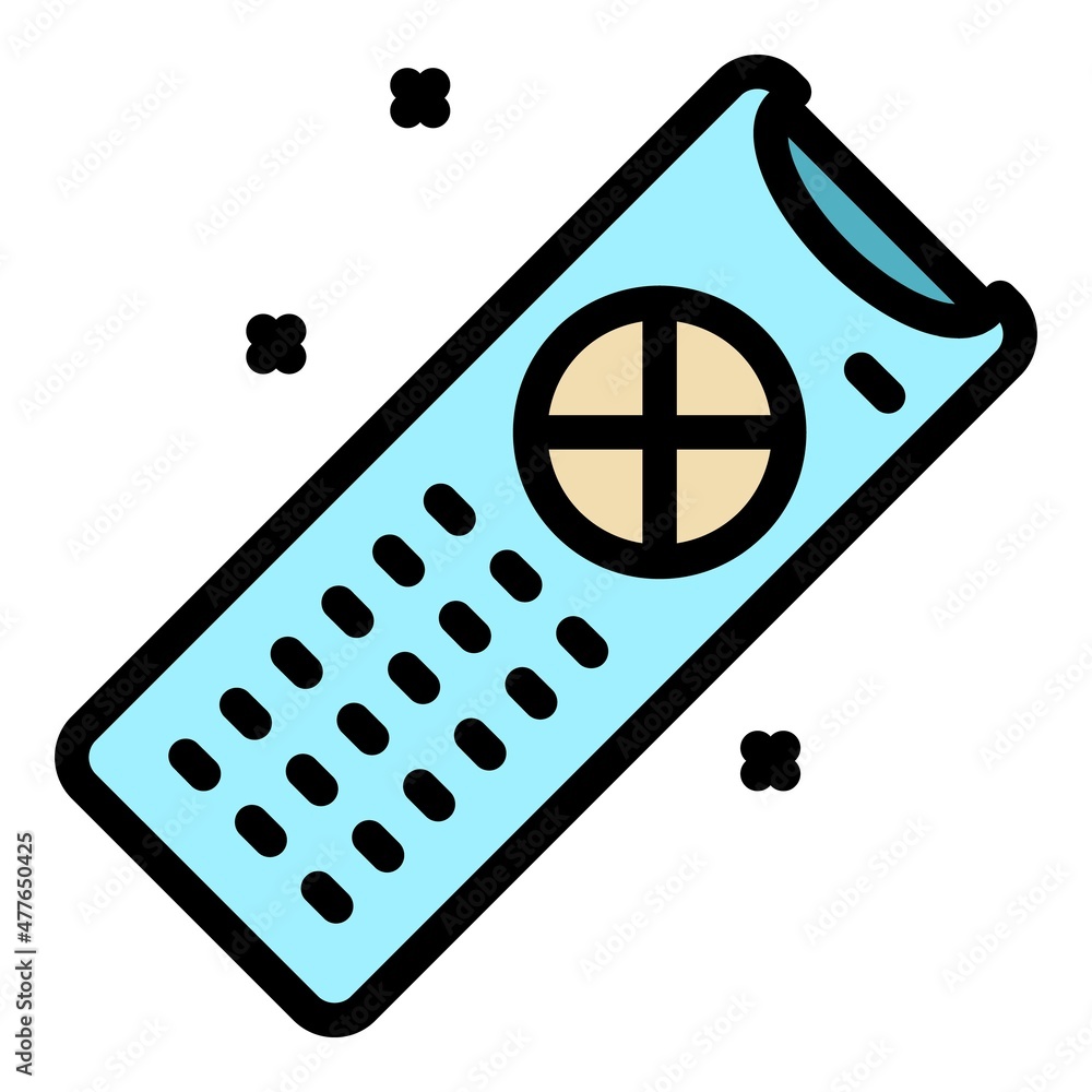 Poster remote control icon. outline remote control vector icon color flat isolated