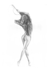 Obraz na płótnie Canvas hand sketch drawing of a woman