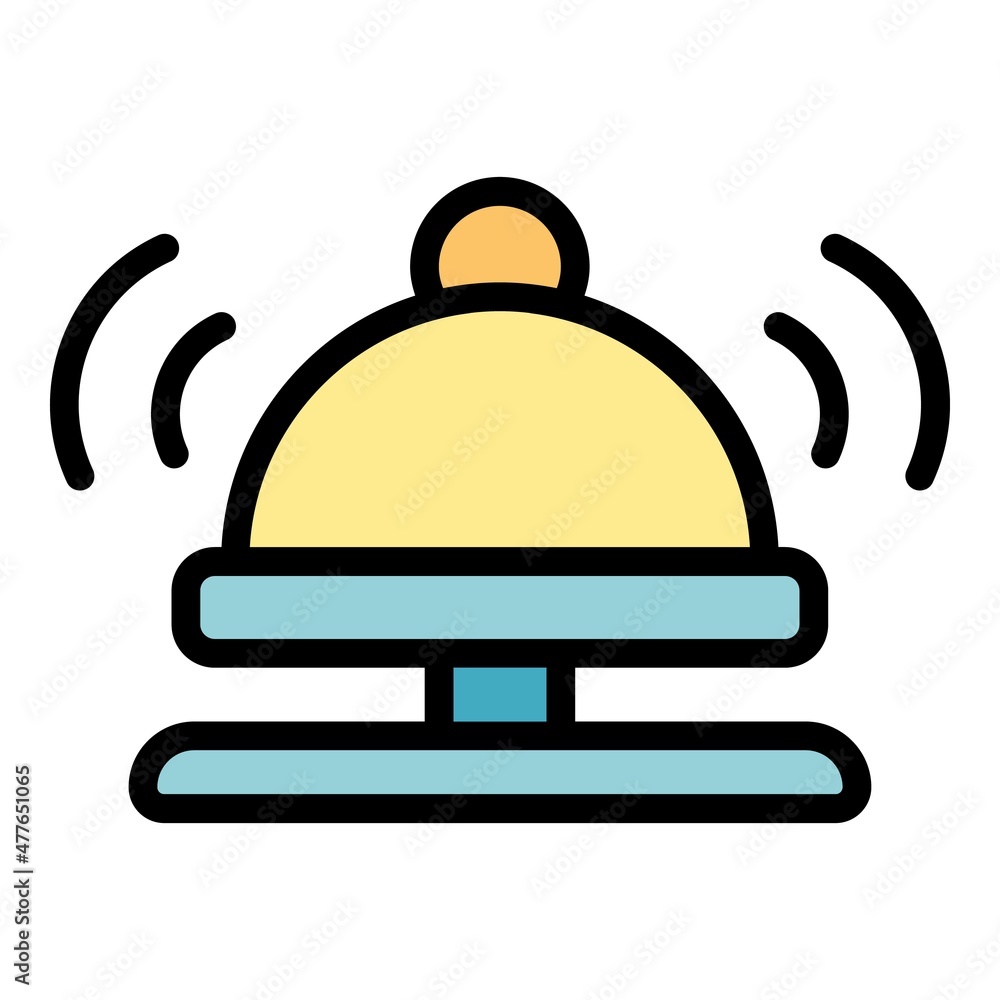 Poster notification alert icon. outline notification alert vector icon color flat isolated