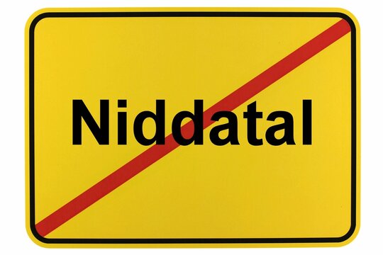 Illustration eines Ortsschildes der Stadt Niddatal