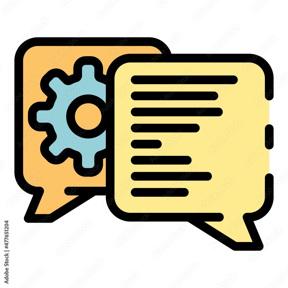 Poster group chat icon. outline group chat vector icon color flat isolated