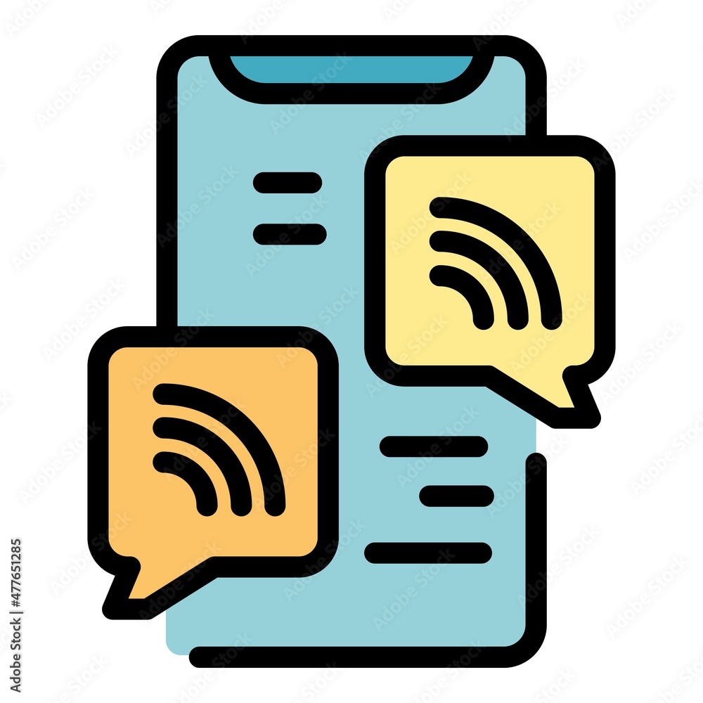 Canvas Prints wireless chatting icon. outline wireless chatting vector icon color flat isolated - Canvas Prints