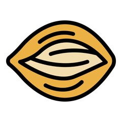Jojoba berry icon. Outline jojoba berry vector icon color flat isolated
