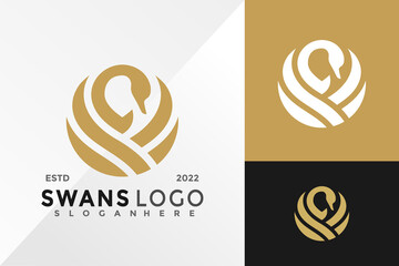 Luxury Swan Logo Design Vector illustration template © Creative99d