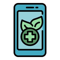 Obraz premium Online pharmacy icon. Outline online pharmacy vector icon color flat isolated