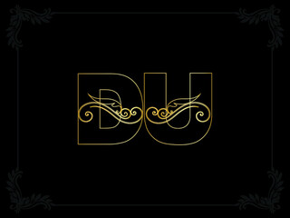 DU letter logo design, New Slime Du Luxury Logo Design