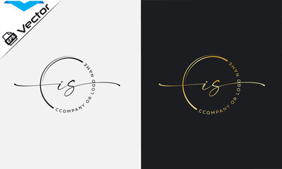i s Initial handwriting signature logo, initial signature, elegant logo design
vector template.
