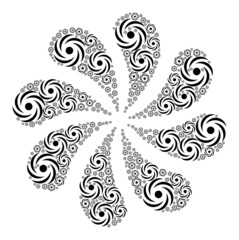 Cyclone rotation icon curl spin petals salute composition. Rotation curl designed using random cyclone rotation symbols.