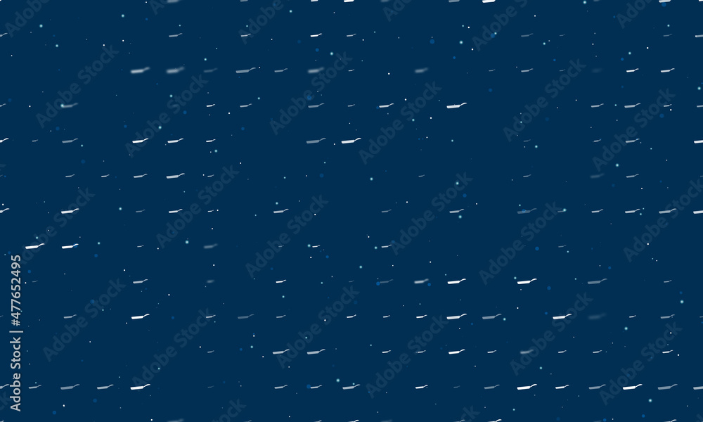 Poster seamless background pattern of evenly spaced white pan symbols of different sizes and opacity. vecto