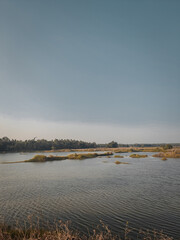 sunset over the river