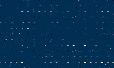 Seamless background pattern of evenly spaced white pan symbols of different sizes and opacity. Vector illustration on dark blue background with stars